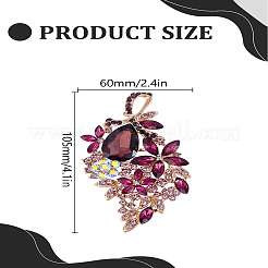 1 шт. броши из цинкового сплава с цветком и стразами&nbsp;JEWB-LP0004-22