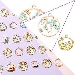 36шт 18 стиля подвески из сплава с эмалью&nbsp;ENAM-YW0005-12