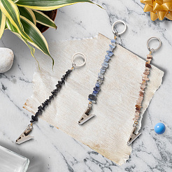 6шт. брелки из натуральных драгоценных камней&nbsp;KEYC-GF00002