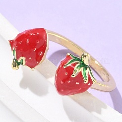 Латунные с эмалью манжеты открытые кольца для женщин&nbsp;LS-RJEW-Q019-01A-G