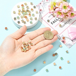 30 шт. 6-цветные бусины из сплава эмали светло-золотистого тона&nbsp;ENAM-YW0008-31