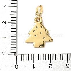 Рождественские латунные подвески с микропаве из фианита&nbsp;LS-KK-K305-07C-02