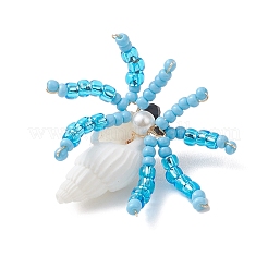 Подвески в виде краба из натуральной черной шпинели&nbsp;PALLOY-MZ01177-03