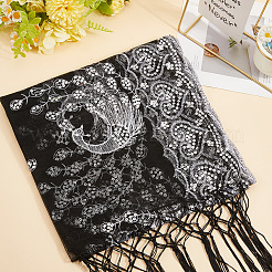 Съемная шаль из полиэстера с пайетками в виде павлина&nbsp;AJEW-WH20072-41B