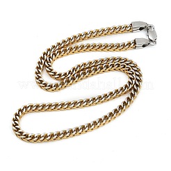 Ожерелья из цепочек из нержавеющей стали 304 толщиной 5 мм для женщин и мужчин&nbsp;NJEW-Z093-04G