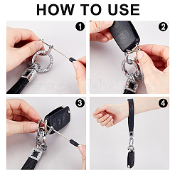 2 комплект 2-х цветных брелоков из сплава с искусственной кожей&nbsp;KEYC-PH0002-14A