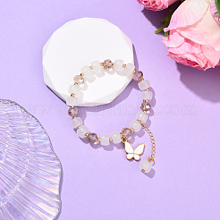 Браслеты из сплава с эмалью в форме бабочки&nbsp;BJEW-YW00009