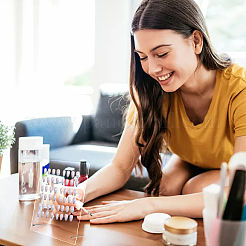 2 комплект 2 стилей прямоугольная прозрачная акриловая демонстрационная доска для дизайна ногтей&nbsp;ODIS-NB0001-35