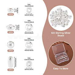 40шт 4 стиля 925 бусины из стерлингового серебра&nbsp;STER-TA0001-51