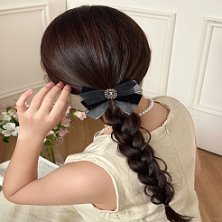 2 шт. заколки для волос из полиэстера с бантом&nbsp;OHAR-LP0004-43