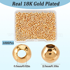 Латунные круглые разделительные бусины с покрытием стойки и вакуумным покрытием pvd&nbsp;FIND-SP0002-24B