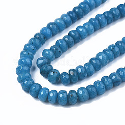 Граненые окрашенные натуральные белые нефритовые нити из бисера&nbsp;X-G-R343-6x8-02