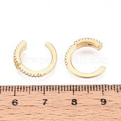 Латунные серьги-манжеты из прозрачного кубического циркония&nbsp;EJEW-T047-52G