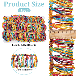 10 ярд радужных полиэстеровых лент для отделки бахромой&nbsp;DIY-FG0006-17
