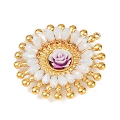 Подвески из нержавеющей стали 304 и смолы в виде цветов&nbsp;STAS-R170-03G-03