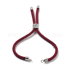 Серебряные браслеты из витого нейлонового шнура&nbsp;DIY-B066-03P-06