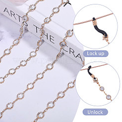 Ремешок на шею для очков из цепочек со стразами и сплавом&nbsp;AJEW-WH0609-307KCG