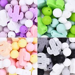 Кактус/круглые силиконовые бусины&nbsp;SIL-YW0001-50B