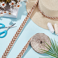 Около 10.5~11 ярда жаккардовых лент из поликоттона в этническом стиле с узором в виде листьев&nbsp;OCOR-GO0001-15D