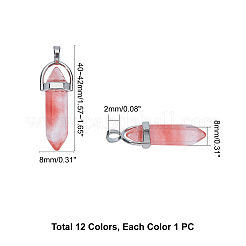Подвески из натуральных и синтетических драгоценных камней с фурнитурой из сплава&nbsp;G-PH0001-06