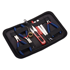 Набор из 8 штуки ювелирных изделий из бисера набор инструментов с черным футляром на молнии&nbsp;TOOL-PH0001-03