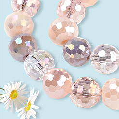 4 нити гальванизированные стеклянные бусины нити&nbsp;GLAA-PA0001-09E