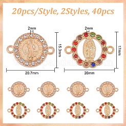 40 шт. 2 стиля плоские круглые соединительные подвески из сплава&nbsp;FIND-GO0001-33