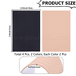 4 шт. 2-цветные прямоугольные резиновые противоскользящие резиновые подошвы&nbsp;AJEW-CP0010-37