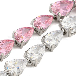 Латунные микро проложить кубического циркония ожерелья&nbsp;NJEW-H027-01P-03