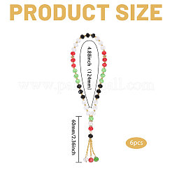 6 шт. мусульманские молитвенные четки-браслеты&nbsp;BJEW-PH0004-64B