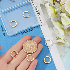 3 пара серег-колец с микропаве из латуни и прозрачными кубическими цирконами&nbsp;EJEW-BBC0001-29