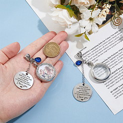 3 шт. плоская круглая подвеска-медальон из сплава со стразами&nbsp;PALLOY-HS00011