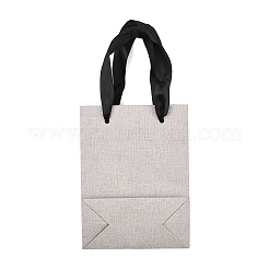 Бумажные подарочные пакеты с ручками из черной нейлоновой ленты&nbsp;ABAG-K004-01A