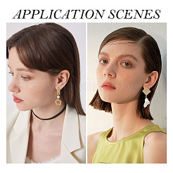 8 шт. 4 стиля латунных сережек-гвоздиков&nbsp;EJEW-TA0001-65