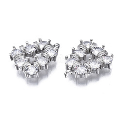 Подвески из прозрачного фианита с инкрустацией из латуни&nbsp;ZIRC-S069-025P