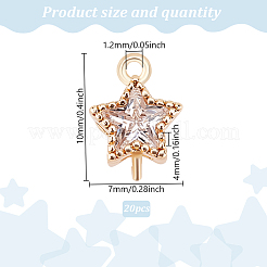 20 шт. звенья из латуни с прозрачным кубическим цирконием&nbsp;KK-GO0001-95