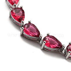 Браслеты из латуни с покрытием из кубического циркония и каплевидными звеньями для женщин&nbsp;BJEW-H604-01P-06