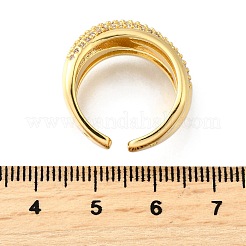 Открытые манжеты из латуни с микропаве и цирконием для женщин&nbsp;RJEW-K292-01G