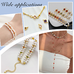 24 шт. 12-цветные латунные плоские круглые подвески-соединители с кубическим цирконием&nbsp;KK-PH0012-92