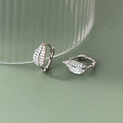 Серьги-кольца из латуни с прозрачным фианитом&nbsp;FS-WG8C147-02