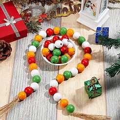 200шт 4 цвета окрашенные бусины из натурального дерева&nbsp;WOOD-SZ0001-06