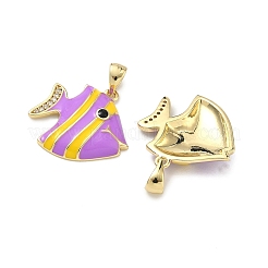 Латунные микропаве прозрачные подвески с фианитом&nbsp;KK-G555-19G