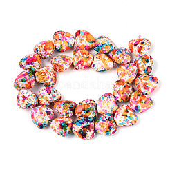 С напылением окрашенные синтетические бирюзовые бусинки&nbsp;G-N352-28A-03