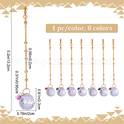 Сглаз и прозрачная каплевидная стеклянная подвеска для автомобиля&nbsp;HJEW-AB00164