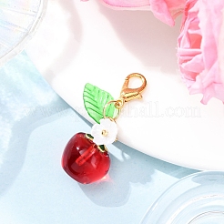 8 шт. подвесное украшение в виде яблока из прозрачного стекла&nbsp;HJEW-JM04216