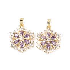 Настоящие позолоченные кулоны из латуни с микропаве&nbsp;KK-E068-VC402