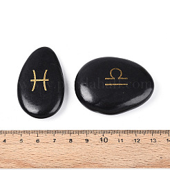 12 шт. образец натурального черного камня с изображением созвездий&nbsp;G-N360-02