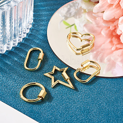 Латунные брелоки с карабином&nbsp;KK-TA0007-82G