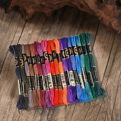 6-слойная полиэфирная нить для вышивания&nbsp;OCOR-WH20074-01B-02