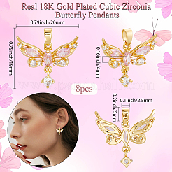 8шт латунные подвески с микропаве и кубическим цирконием&nbsp;KK-BBC0019-37